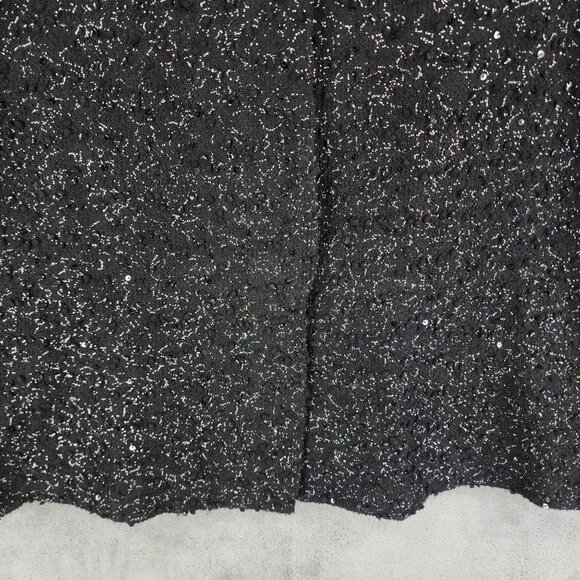 Womens JM Collection Textured Black Sequin Jacket Button Down 3/4 Sleeve XL - Picture 3 of 11